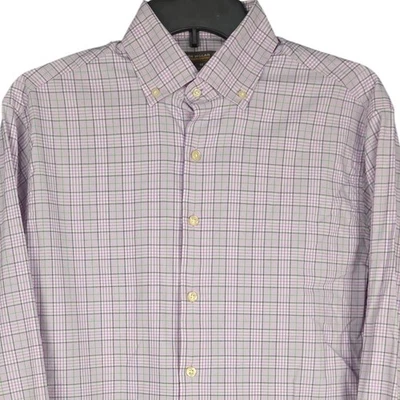 Camisa Peter Millar Summer Comfort a Cuadros con Botones Para Hombre Grande Púrpura Verde Foto 1 de 4