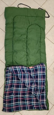 Saco de Dormir COLEMAN Verde 6 pies x 30" Franela a Cuadros Forrado De Colección Foto 1 de 4