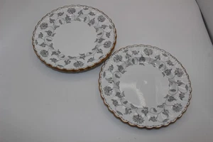 4er SET SPODE COLONEL GRAU 8" SALATTELLER - GOLDRAND - ENGLAND - Bild 1 von 3