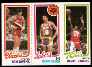 1980-81 Topps Dawkins Nixon Owens #180-134-201 3-Panel NBA Card B17:26 - Picture 1 of 2