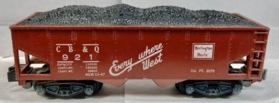 American Flyer No. 921 CB&Q Two-Bay Hopper w/Coal Load ! - Image 1 of 4