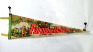 Vtg Farmers Museum Souvenir Felt Pennant 25" Cooperstown NY - Picture 1 of 6