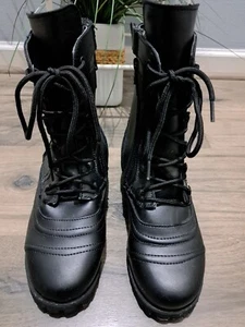 EUC Joe Rocket Women's Black Lady Combat Leather Motorcycle Boots Size 8  - Picture 1 of 11