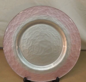 PORTMEIRION, RED/SILVER GLASS PLATTER, SF00207, 13-1/2" DIAMETER, GERMANY - Picture 1 of 5