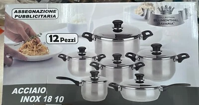 Casalinghi Letizia BA0094 Batteria di Pentole, 12 Pezzi - Inox - Immagine 1 di 4