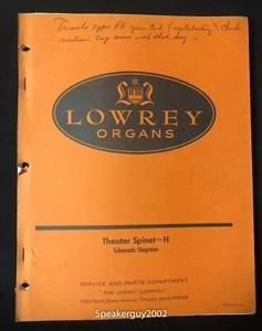 Original Lowrey Organs / Theater Spinet - H / Schematic Diagrams Manual -- #1 - Picture 1 of 1