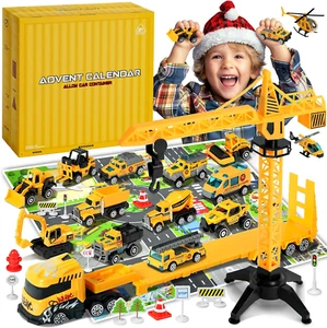 Advent Calendar 2024 for Kids Toys Engineering Vehicles Alloy Different Car Set - Picture 1 of 7