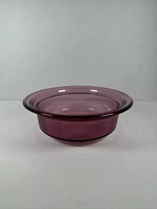 VISION Cranberry Round Casserole Dish V-30-B Corning USA 24oz 750mL NO LID - Picture 1 of 5
