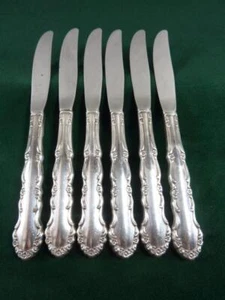 6 nice Vintage Silver Plated oneida Flirtation pattern Dessert Side knives - Picture 1 of 1