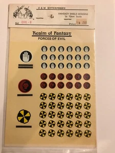 CALCOMANÍAS Evil 8: Fantasy Shield escala 25 mm y 54 mm: Warhammer, juego de rol de guerra Z & M - Imagen 1 de 6
