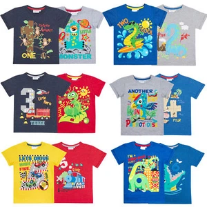 Niños Niños Niños Camiseta Cumpleaños Regalo Camiseta Impresa Edad 1-6 Mangas Cortas Camisa - Imagen 1 de 49