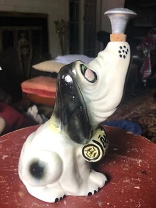Vintage 1970s Figural Booze Hound Porcelain Hound Dog Liquor Decanter - Picture 1 of 5