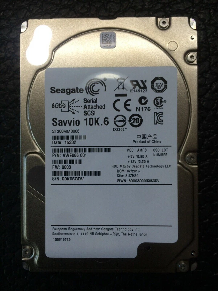 Seagate ST300MM0006 300GB Savvio 10K.6 2.5" 6Gbps SAS HDD HARD DRIVE - Image 1 of 3