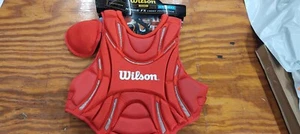 WILSON PRO STOCK HINGE FX FASTPITCH SOFTBALL CHEST PROTECTOR RED 16.5 3340 - Picture 1 of 3