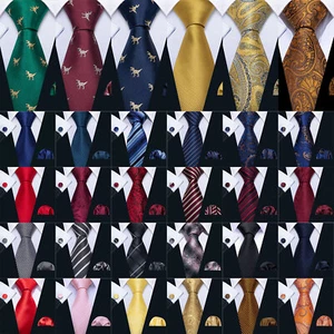 Herren Krawatte Paisley Blumen Einfarbig Gestreift Krawatte Einstecktuch Manschettenknöpfe Set Abschlussball - Bild 1 von 133