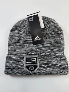 Adidas LA KINGS Beanie Hat Black White Grey Los Angeles NHL One Size Sold Out ! - Picture 1 of 9