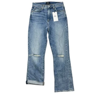 NEW 7 for all Mankind High Waist Slim Kick Boyfriend Jeans Women Size 27 - Picture 1 of 7