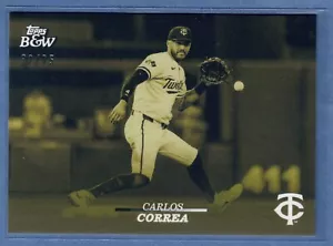 2024 Topps Bianco e Nero Carlos Correa Giallo #/75 Twins SP - Foto 1 di 2