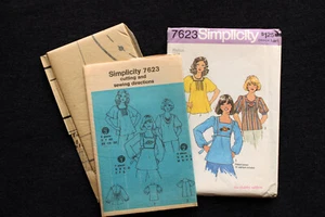 Vtg Simplicity #7623 Sewing Pattern Boho 1970s Smock Top Hippie UNCUT 34-36 Bust - Picture 1 of 5