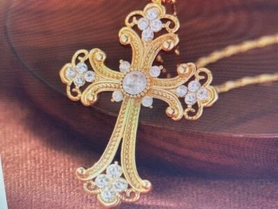 Kreuz Kette Strass - Bild 1 von 3