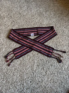 Handgewebter Gürtel Ethno Guatemala Baumwolle Streifen bunt Vintage groß nie getragen - Bild 1 von 5