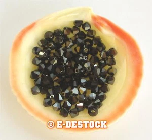 10 Perles Toupies 6mm en cristal original Swarovski - JET HEMATITE - Picture 1 of 1