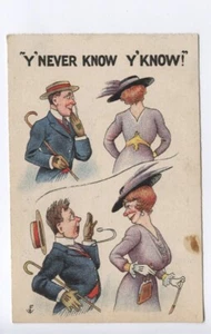 (KLj8395) FW Artist Signed Comic, Cheeky, Ugly Woman Themed c1920 - Picture 1 of 4