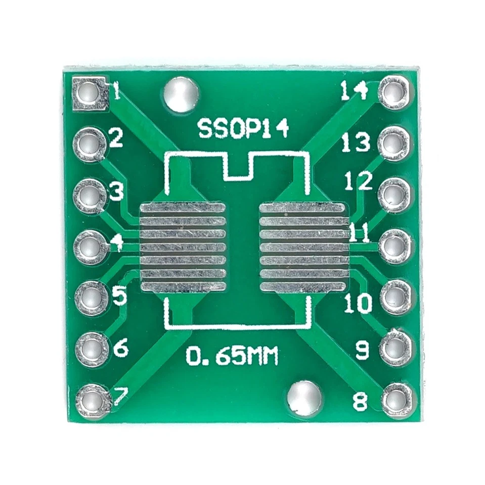 SMD Breakout Adapter für SOP14 / SSOP14 / TSSOP14, 14 Pin, 0,65mm / 1,27mm - Bild 1 von 2