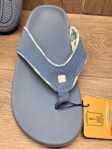 Spenco Footwear Women's  Blue Yumi Bokeh Orthotic Flip Flops Size 10D Wide - Picture 1 of 12