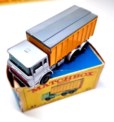 Matchbox D.A.F. Tipper Container Truck RW 1-75 Nr. 47 mint schwarze Räder + OVP - Bild 1 von 4
