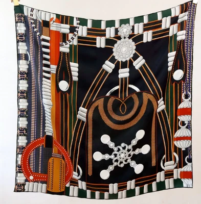 Чистый 14 Momme саржи шелк бандана 88 X 88 см шарф бусина печать надежном шаль квадратный новый - Изображение 1 из 4