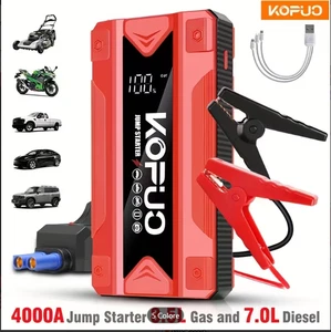 Avviatore Portatile Auto 12V 4000A Booster Batteria LED/LCD Starter Emergenza - Foto 1 di 7