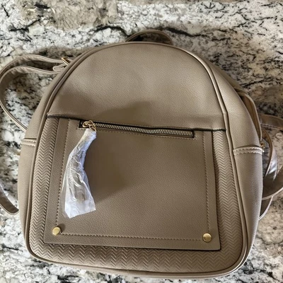 Montana West Backpack Purse Tan lots of zip pockets NEW NWOT - Image 1 of 4