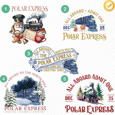 Christmas DTF Heat Transfer | Ready To Press Iron-On | Polar Express Tee Print