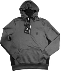 Spyder Active Mens Jacket M Pullover Hoodie Sweat 1/4 Zip Long Sleeve Gray $98 - Picture 1 of 11