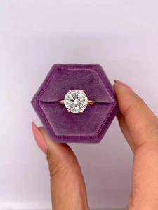 3.00Ct Round-Cut VS1 Lab Grown Diamond Solitaire Engagement Ring 14k Yellow Gold - Picture 1 of 3