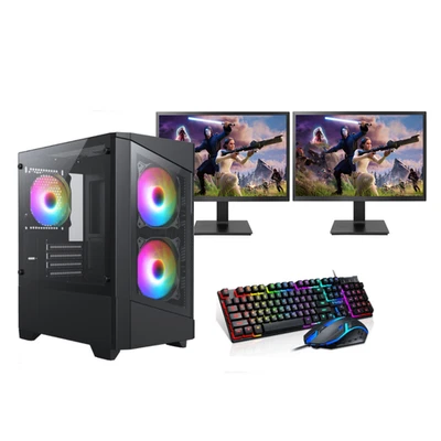 Gaming PC Dual Screen 19" Bundle intel Core i5 16GB RAM 256GB SSD 1TB HDD GT730 - Image 1 of 4