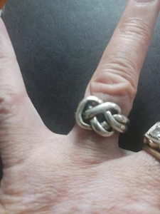 Vintage Large Love Knot Sterling Silver Staement Ring Size 8 - Picture 1 of 7