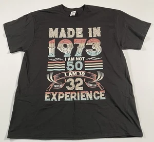 Men's T-shirt Size XL Made In 1973 AGE 50 T-shirt Delta Pro Weight - Picture 1 of 5