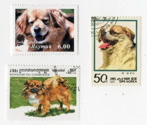 TIBETAN SPANIEL COLLECTION VINTAGE DOG POSTAGE STAMPS VARIOUS COUNTRIES - Picture 1 of 1