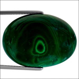 28,56 ct natürlicher Malachit Edelstein schwarz grün Ovalschliff - Bild 1 von 2