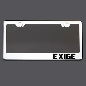 Polish Mirror License Plate Frame EXIGE Laser Etched Metal Screw Cap - Imagen 1 de 8