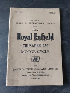 Buch Ersatzteile Royal Enfield Crusader 250 Motorrad 1957 - Bild 1 von 2
