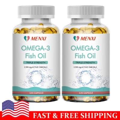 Cápsulas de aceite de pescado Omega 3 3x fuerza 3600 mg EPA y DHA, máxima potencia 240 cápsulas Foto 1 de 4