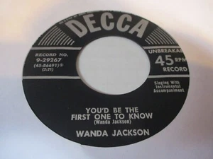 1954 WANDA JACKSON You'd Be The First One To Know 7" Decca 9-29267 Country VG+ - Picture 1 of 2