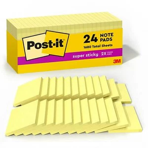 Post-it Canary Yellow Note Pads 3 x 3 90-Sheet 24/Pack 65424SSCP - Picture 1 of 9
