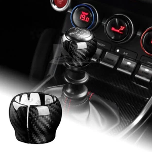 REAL HARD Carbon Fiber Black Gear Shift Knob Cover For Subaru BRZ GR86 2021-2023 - Picture 1 of 7