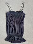 Oasis Black Strapy Lace Top. Elasticated Band Size 8