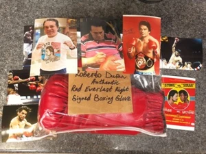 Roberto Duran Signed Everlast Boxing Glove in Plastic Cover + 8 Photos from 1980 - Picture 1 of 24