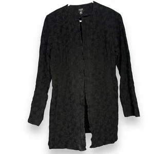 Eileen Fisher Jacke Damen schwarz Wolle Crinkle Struktur vorne offen Gr-PP XS - Bild 1 von 6